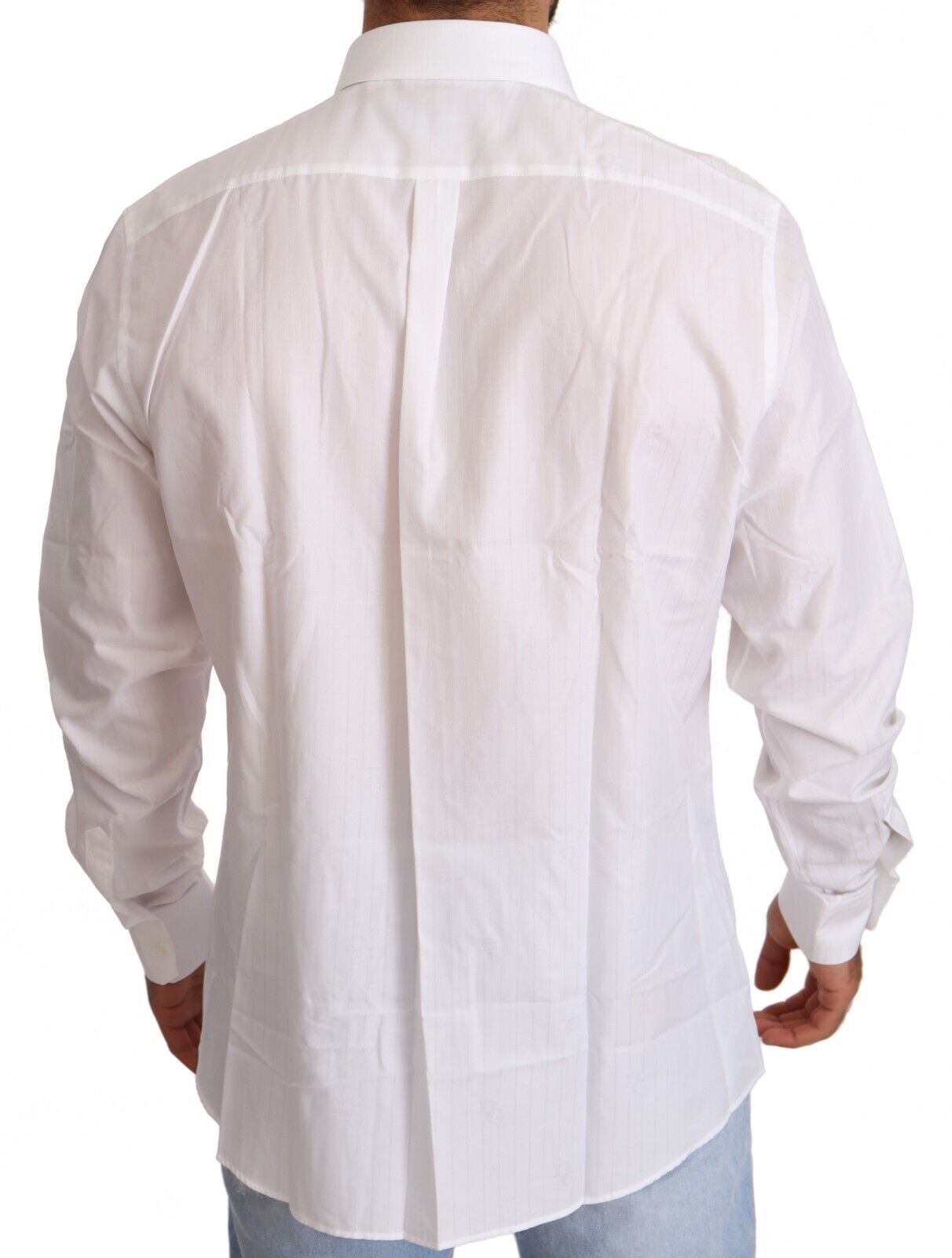 Dolce & Gabbana White Cotton Shirt MARTINI Slim Fit Men